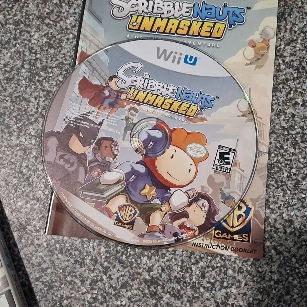 Scribblenauts Unmasked Wii U Complete CIB DC Comics Adventure Tested Working